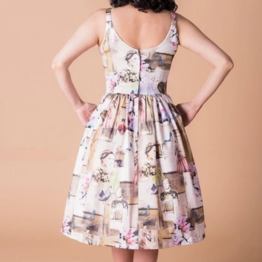 Super rare Tatyana Leading Ladies of Film Novelty Print Dress - Picture 4 of 13